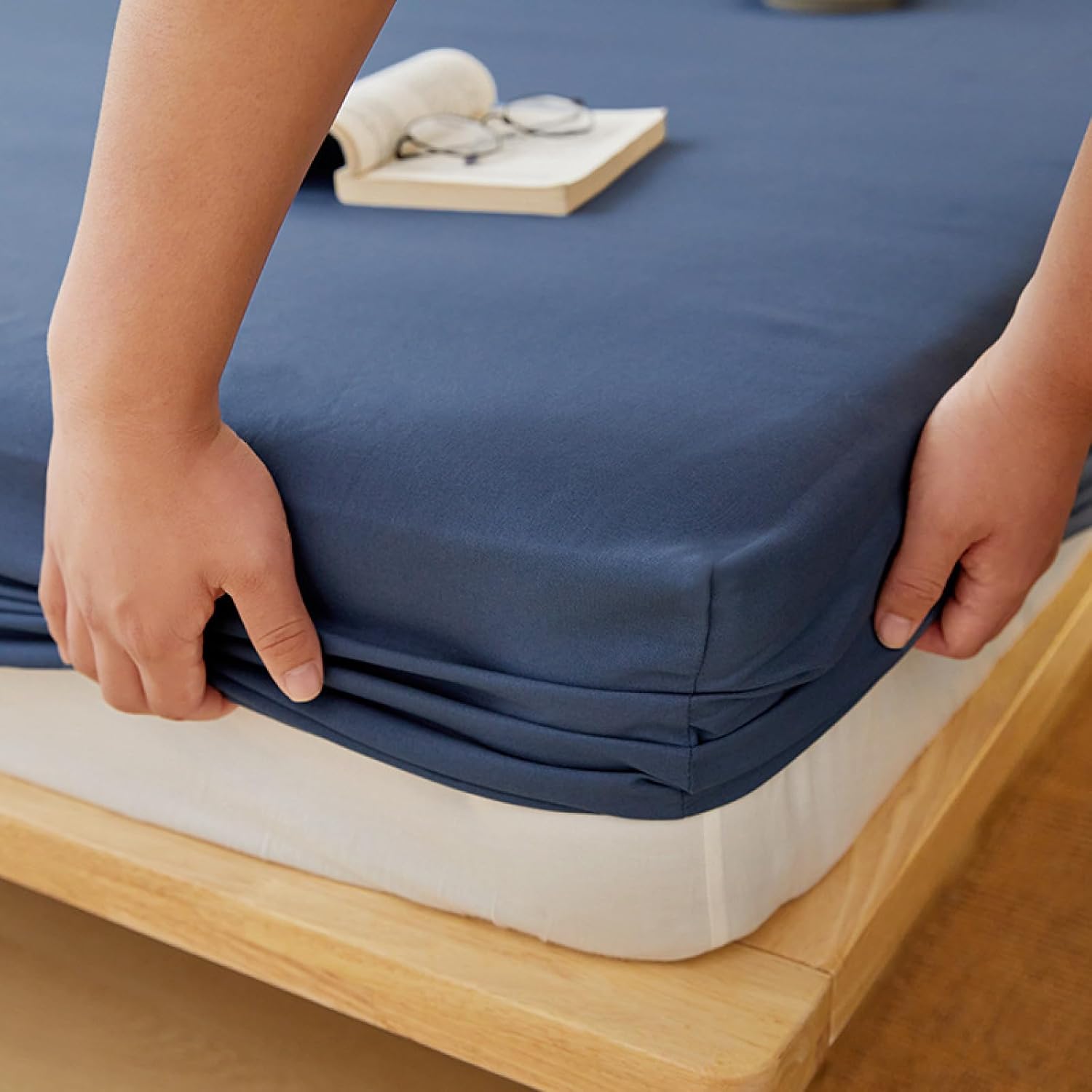 HICWIND ボックスシート 150x200,ぴったりとしたベッドシーツ特大の